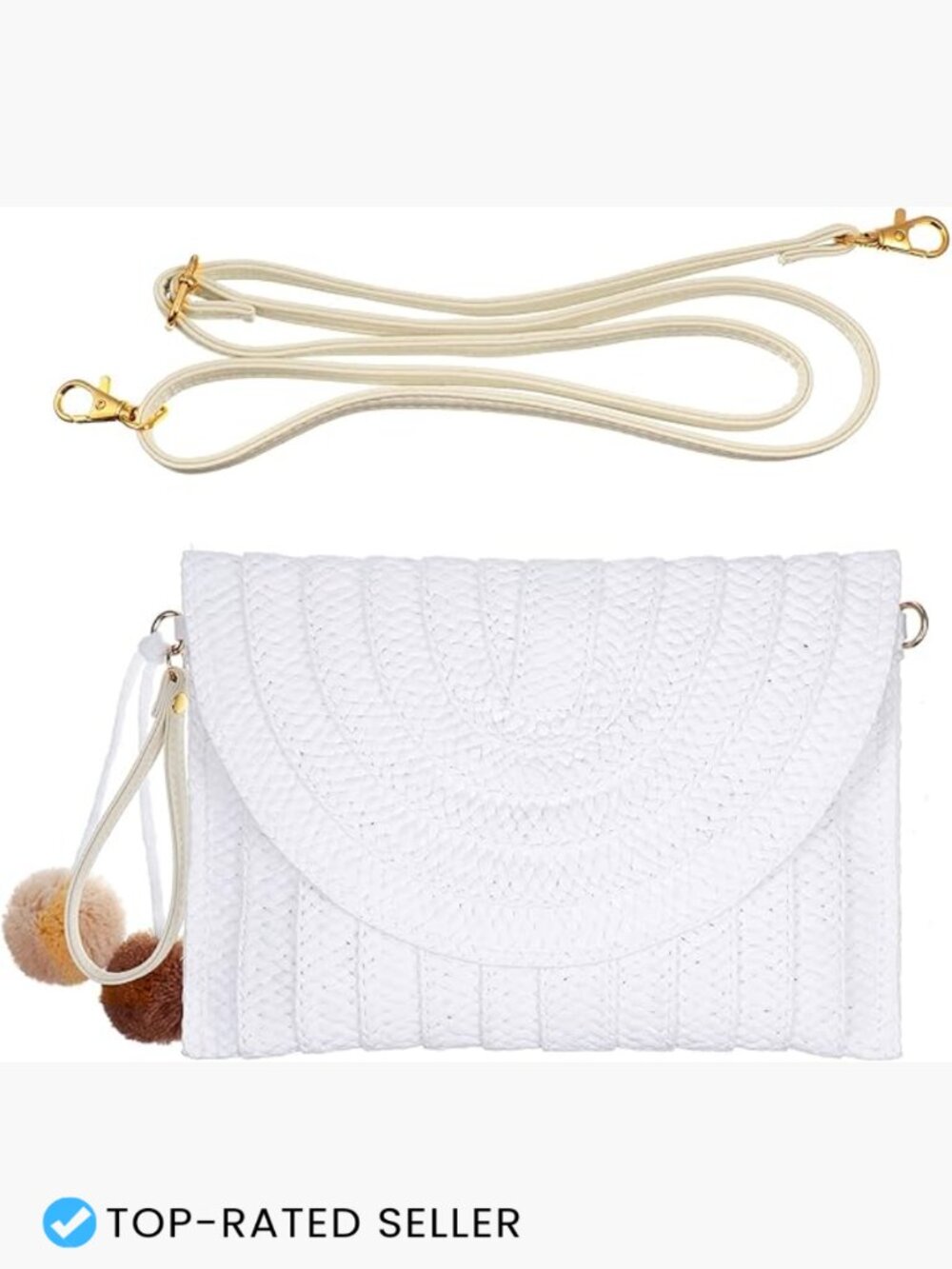 Straw Woven Clutch Shoulder Bag Crossbody Purse Handwoven Summer Beach